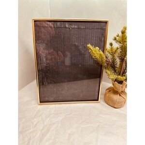 Vintage Solid Brass Picture Frame Thin Minimalist Tabletop Wall Mount 8x10